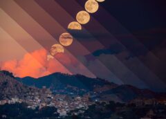 APOD: 2026 October 1 – Harvest Moon with Erupting Mount Etna